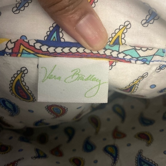 VERA BRADLEY Red White Blue & Yellow 11x11" Shoulder Bag Zipper Pocket - Picture 5 of 7